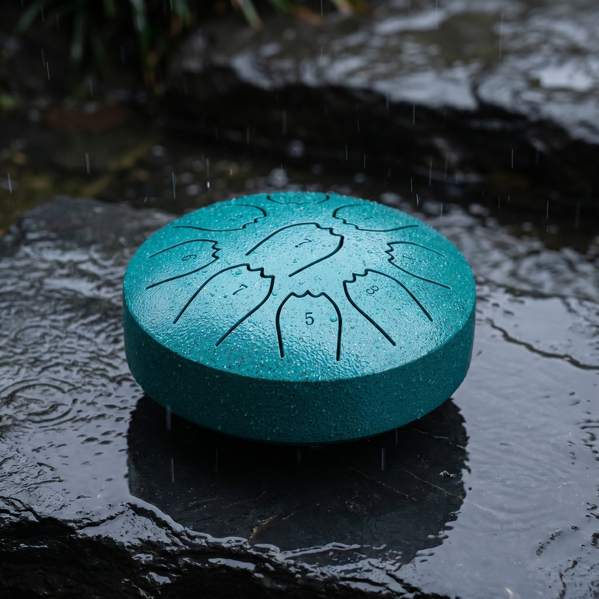 Rain drum on wet slate after a Sedona rain